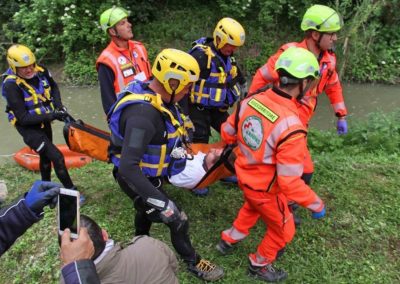 ritrovamento dell'infortunato e trasporto